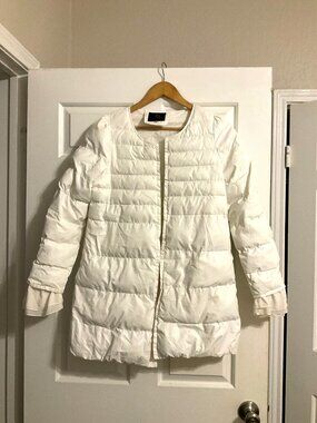 Gossip Girl White Lightweight Puffer Coat Size M Fits Like XS